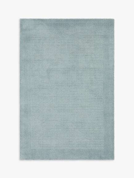 John Lewis ANYDAY Border Wool Hand Loomed Rug, Blue