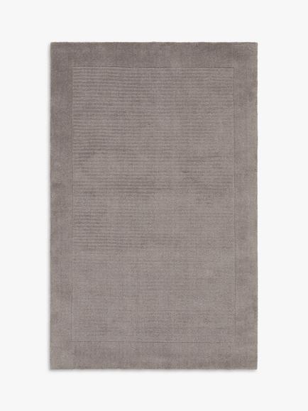 John Lewis ANYDAY Border Wool Hand Loomed Rug, Storm Grey