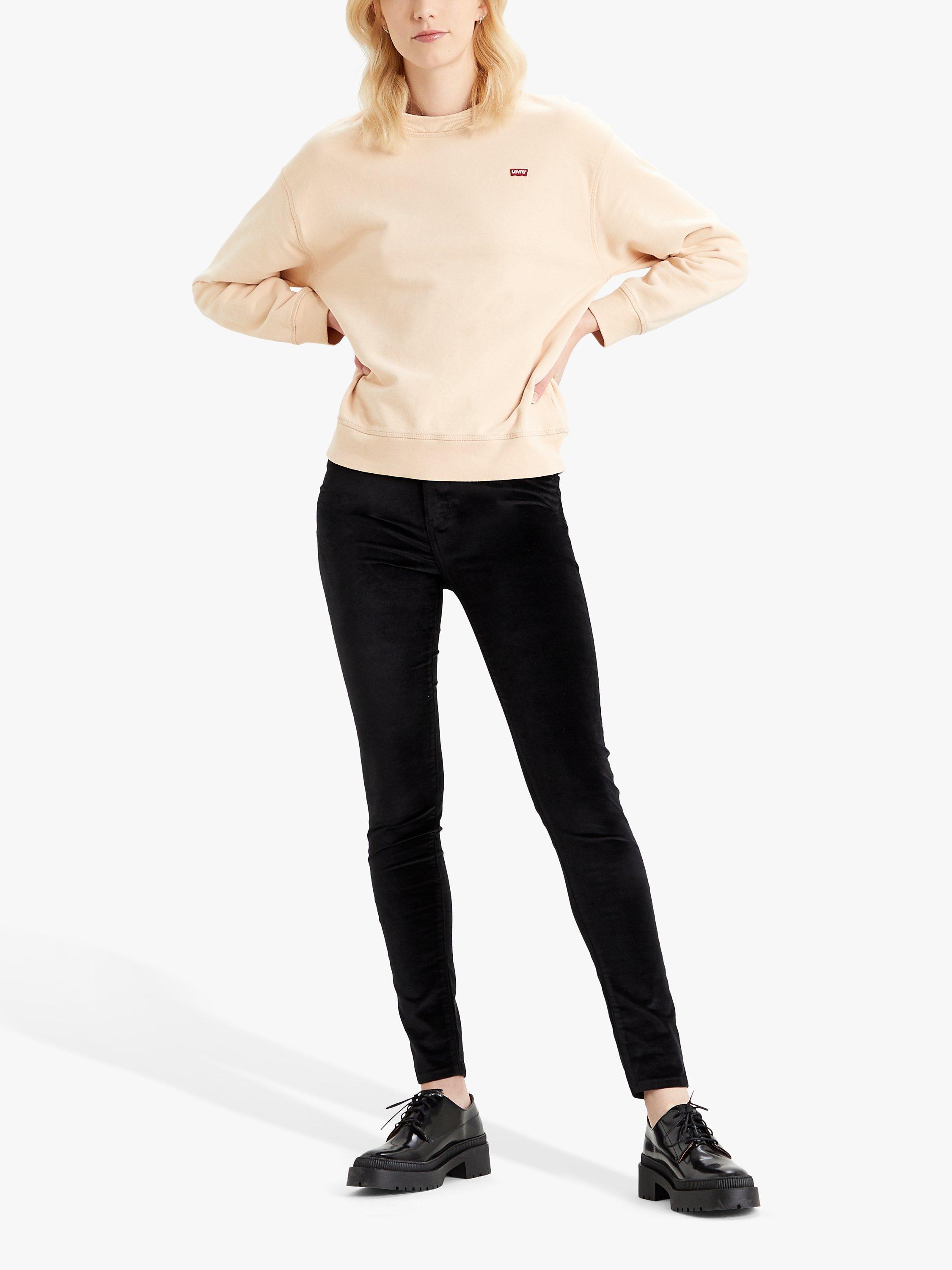 Levi's 721 High Rise Velvet Skinny Jeans, Black