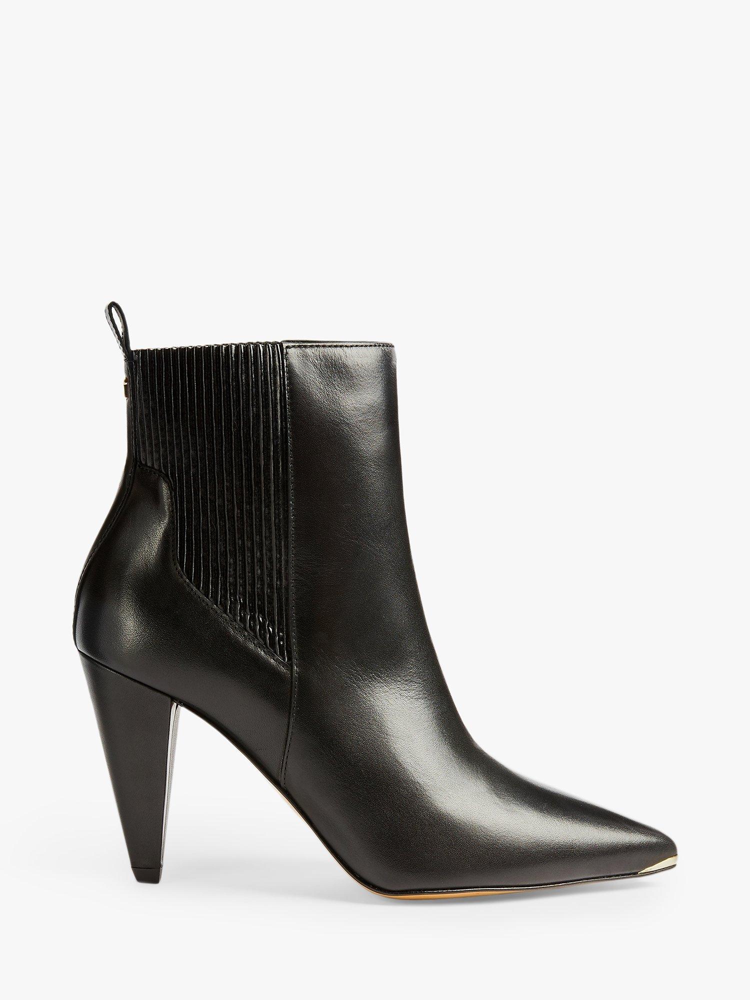Ted Baker Conella Leather Pointed Ankle Boots, Black