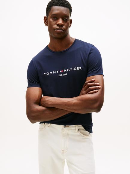 Tommy Hilfiger Flag Logo Crew Neck T-Shirt, Sky Captain