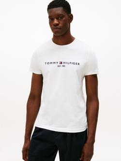 Tommy Hilfiger Flag Logo Crew Neck T-Shirt, Snow White