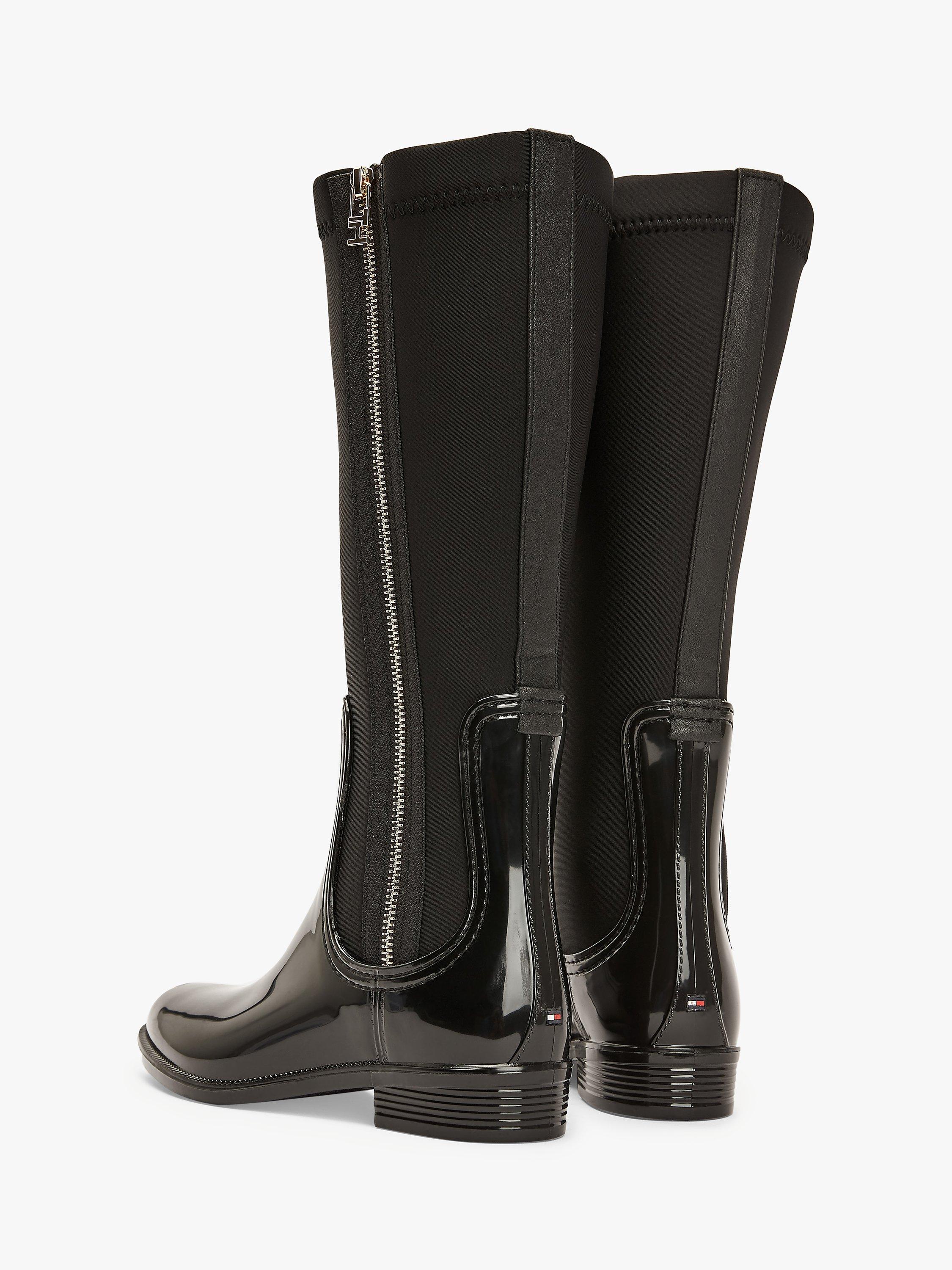 Tommy Hilfiger Neoprene Long Rain Boots Black