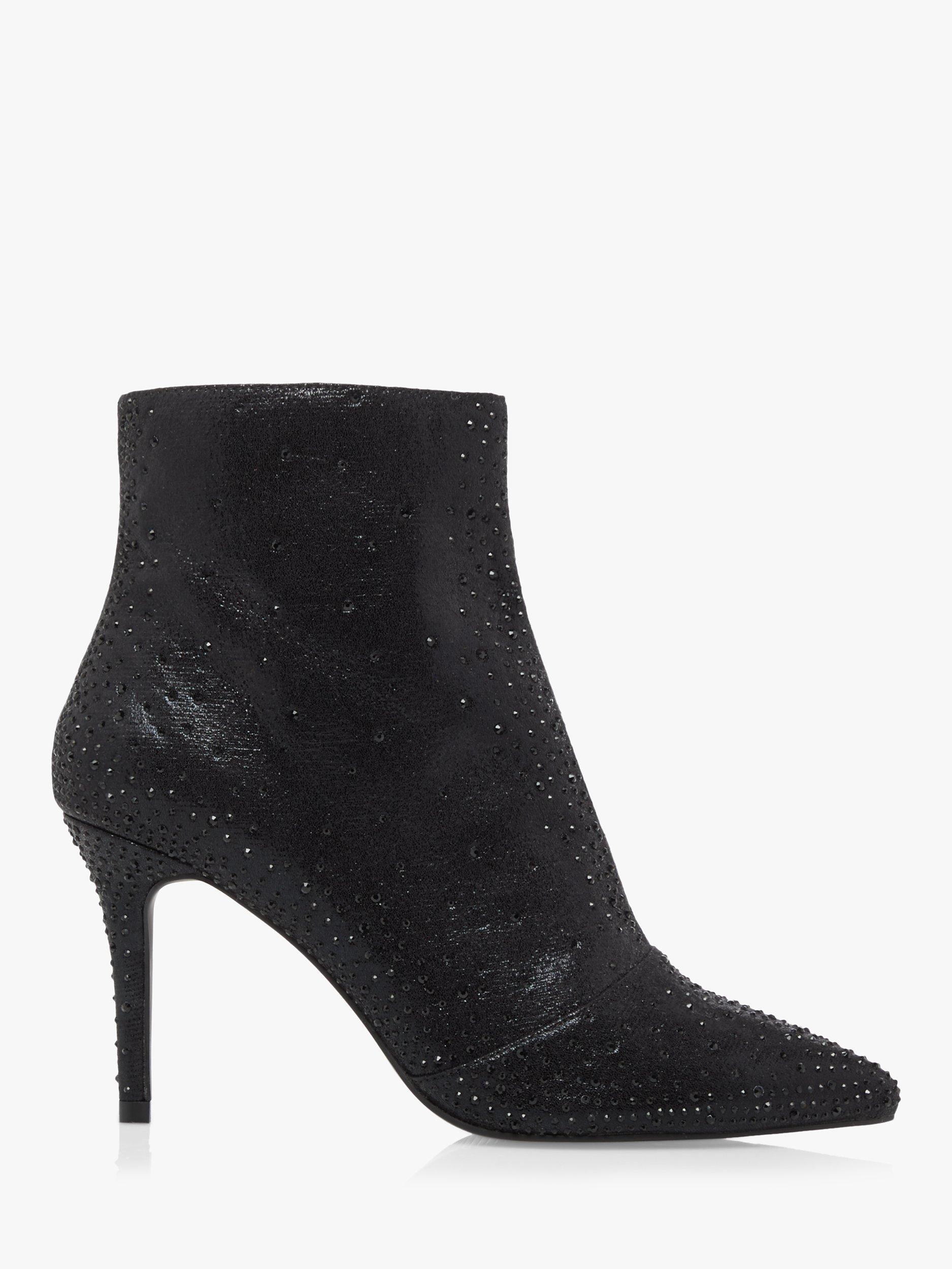 Head Over Heels Olitta Diamante Embellished Ankle Boots Black