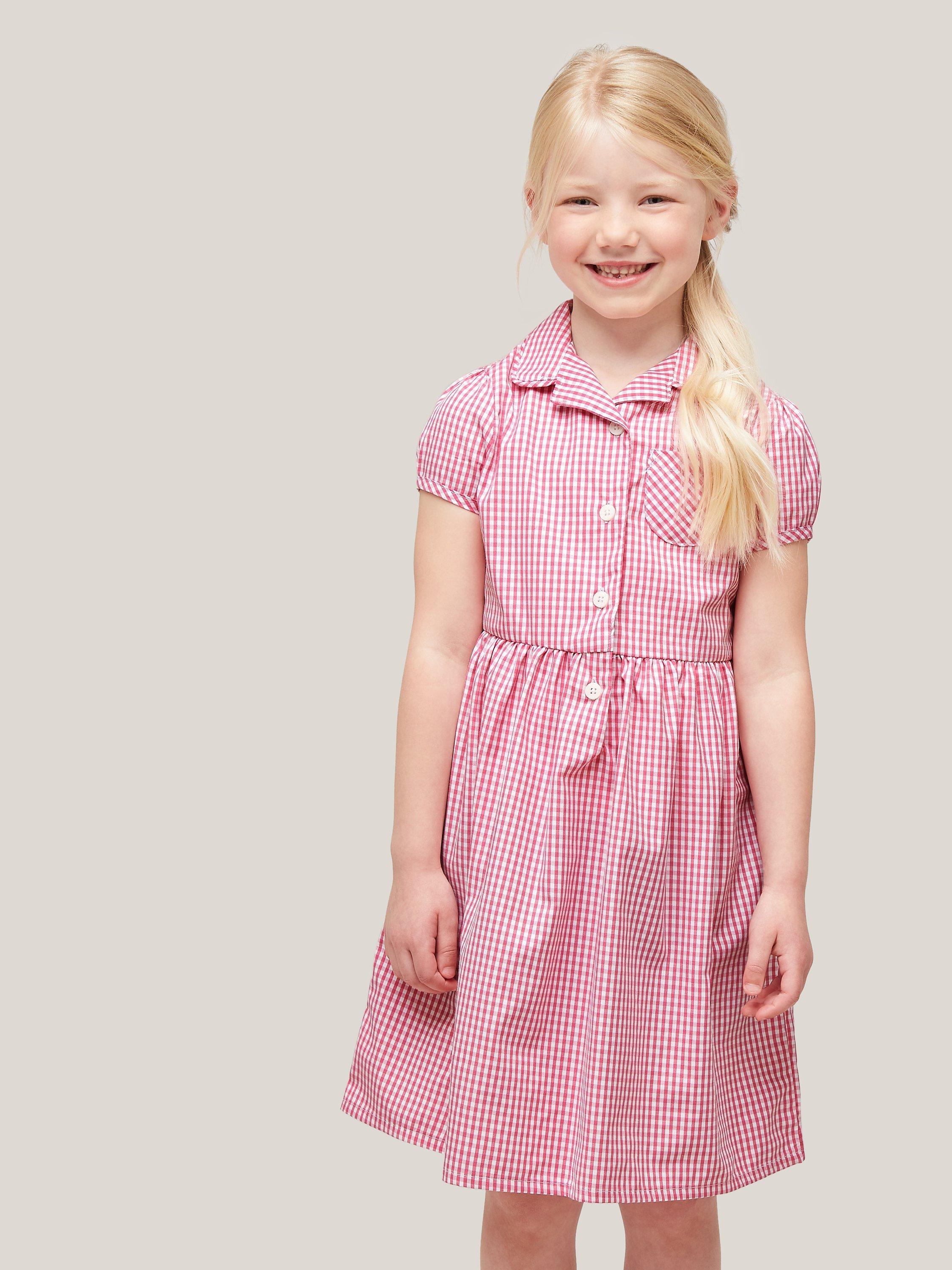 John Lewis School Belted Gingham Checked Summer Dress