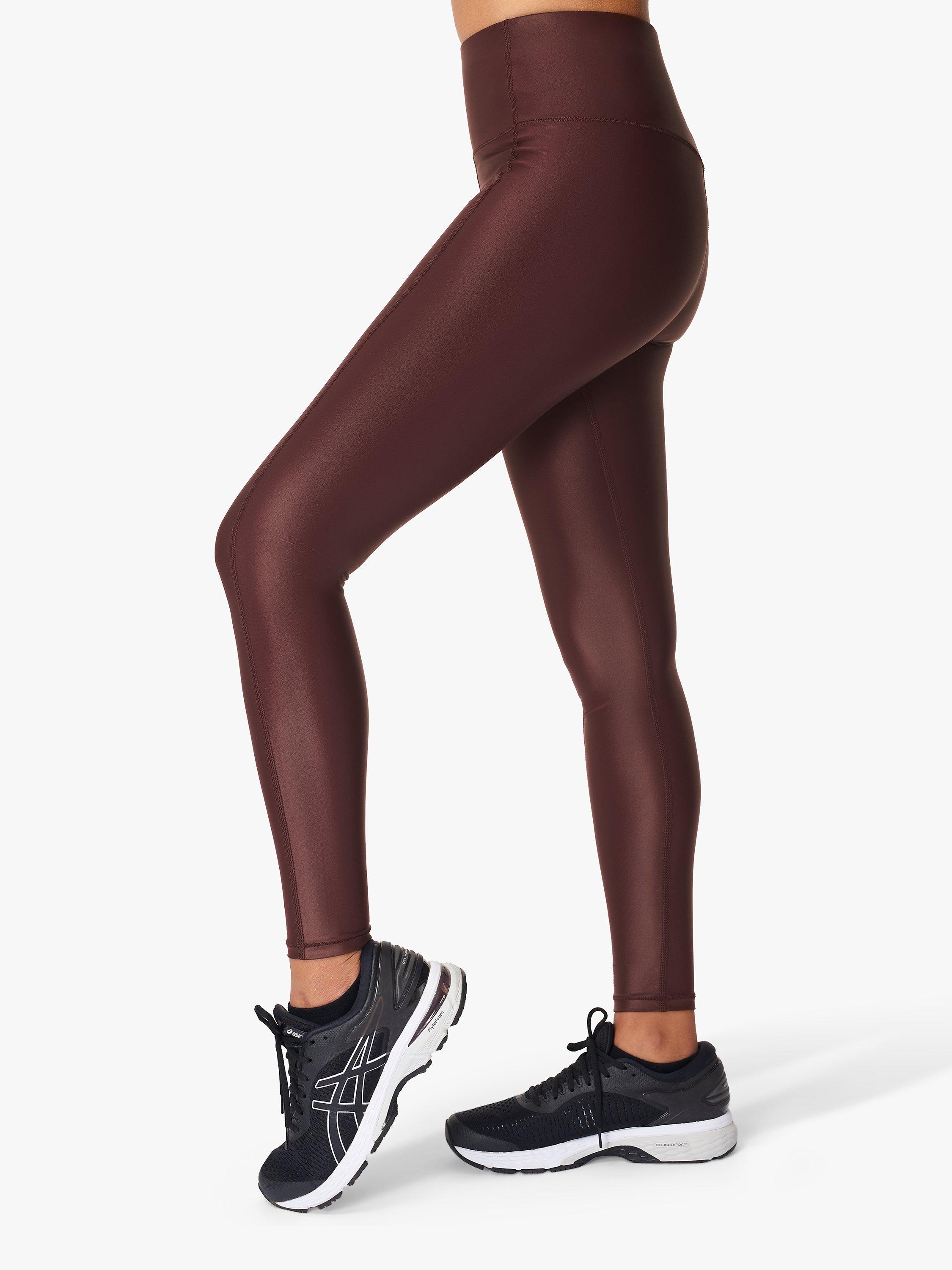 Sweaty Betty High Shine Gym Leggings Black Cherry Purple XXL