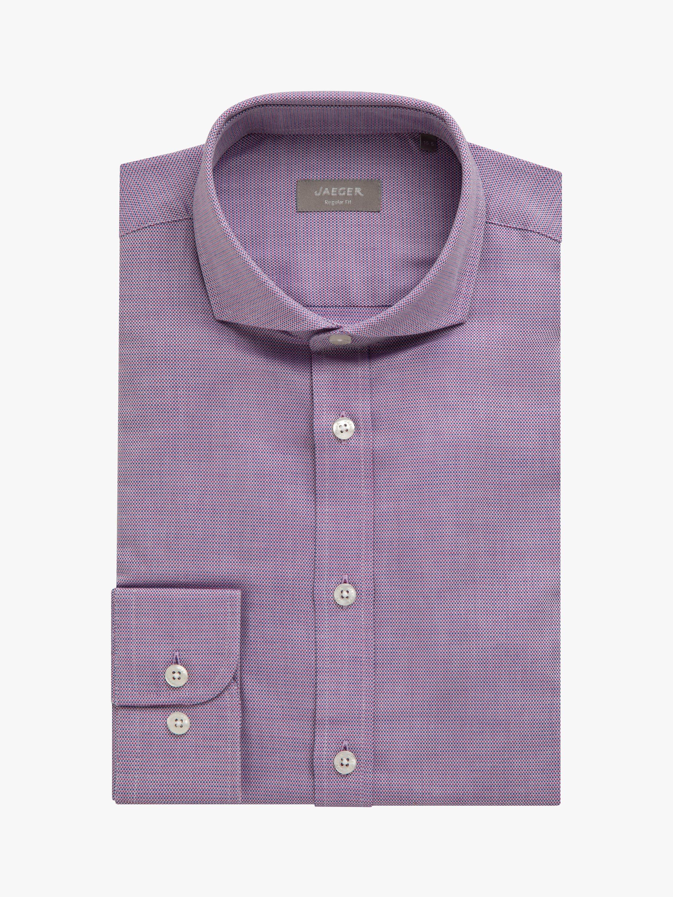 Product image 1 of 1, which shows Jaeger Regular Fit Micro Texture Shirt, Pink, 17.5