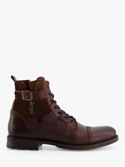 Dune London Call Casual Buckle Detail Ankle Boots, Brown