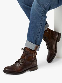 Dune London Call Casual Buckle Detail Ankle Boots - view 2, Brown