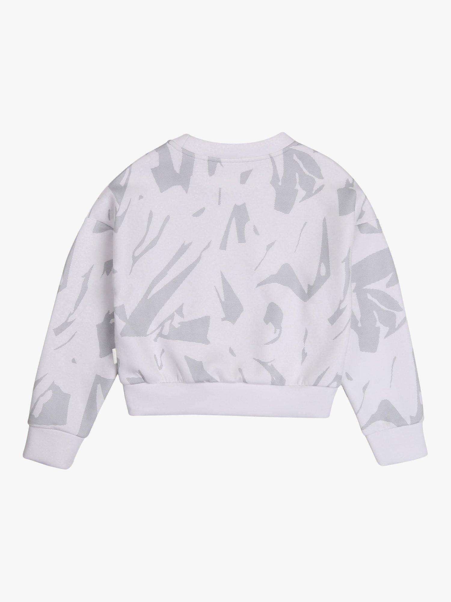 Product image 2 of 2, which shows BOSS Kids' Cropped Sweatshirt, White, 4 years