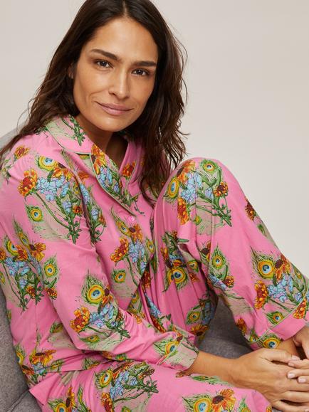 Their Nibs Mardis Gras Bouquet Pyjama Set, Pink, Pink