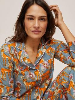 Their Nibs Untamed Cheetah Cotton Pyjama Set, Grey, Grey