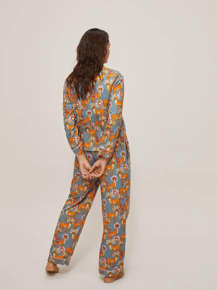 Their Nibs Untamed Cheetah Cotton Pyjama Set, Grey - view 2, Grey