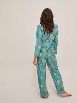 Their Nibs Lilac Squirrel Floral Pyjama Set, Teal - view 2, Teal