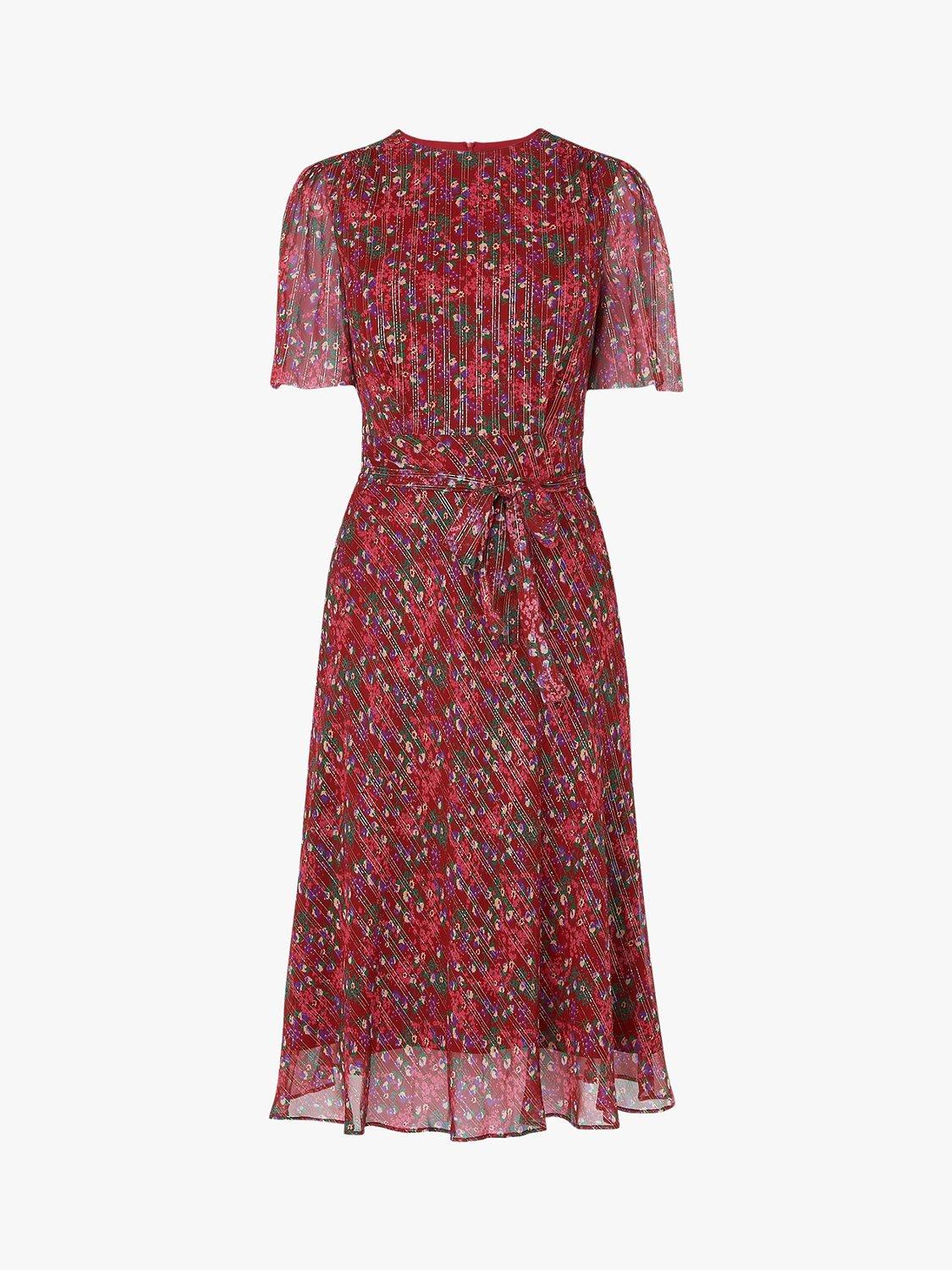 lk bennett red silk dress Lk Bennett Olivia Floral-Print Silk Maxi Dress In Mul-Red - 50% Off