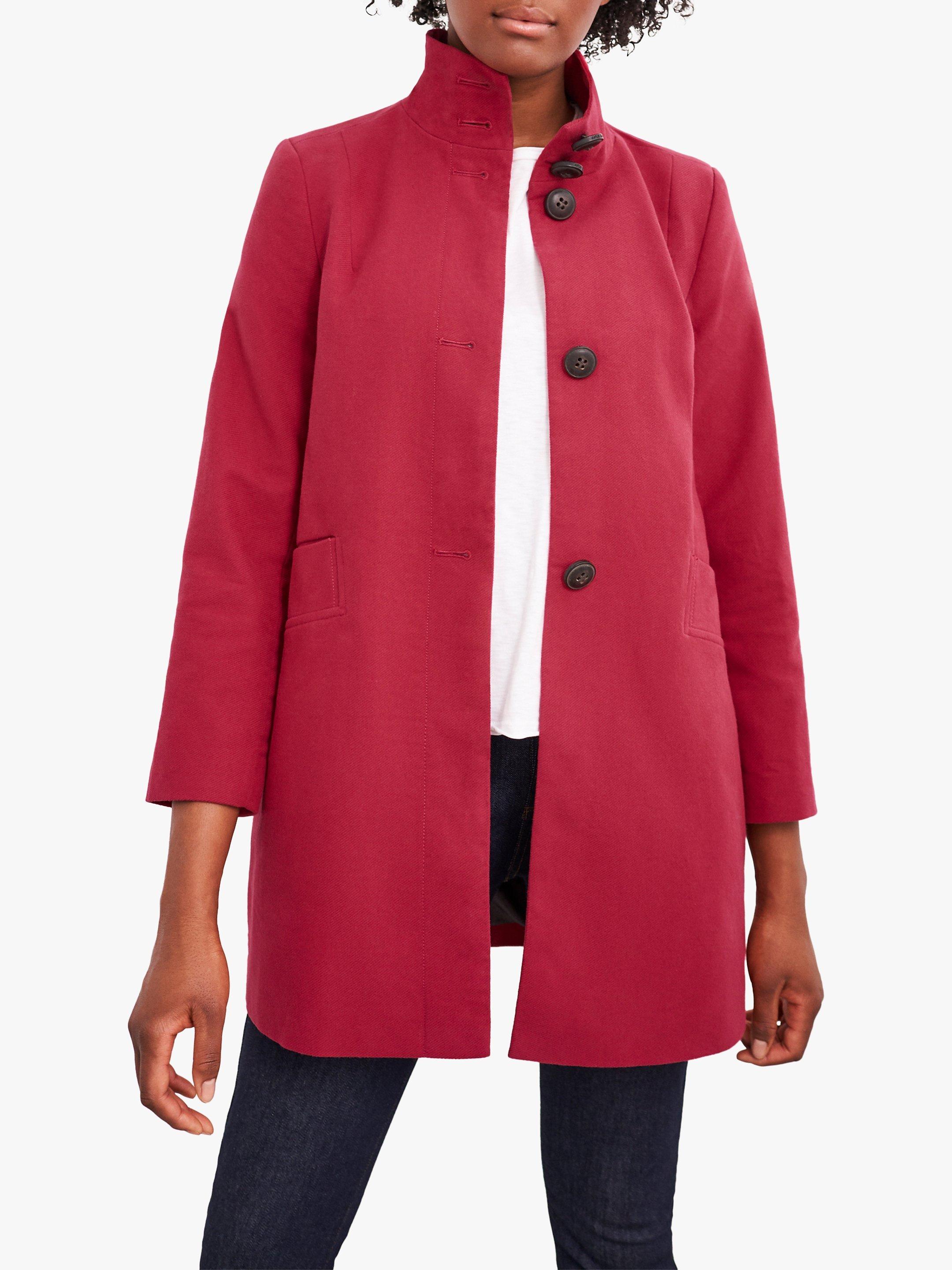 White Stuff Kenley Moleskin Twill Coat, Dark Red