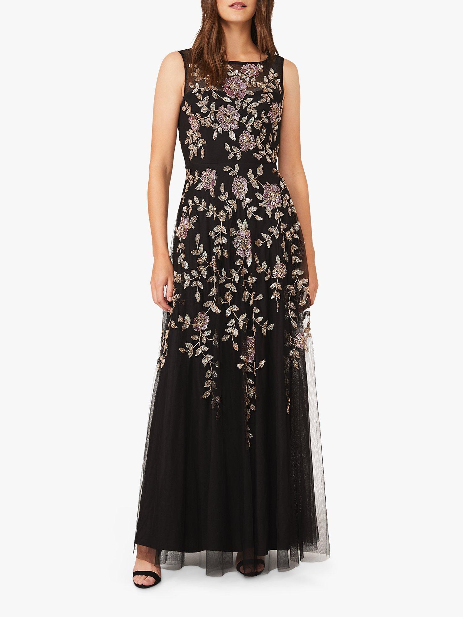 Phase Eight Collection 8 Jacqueline Floral Embellished Dress, Black/Multi