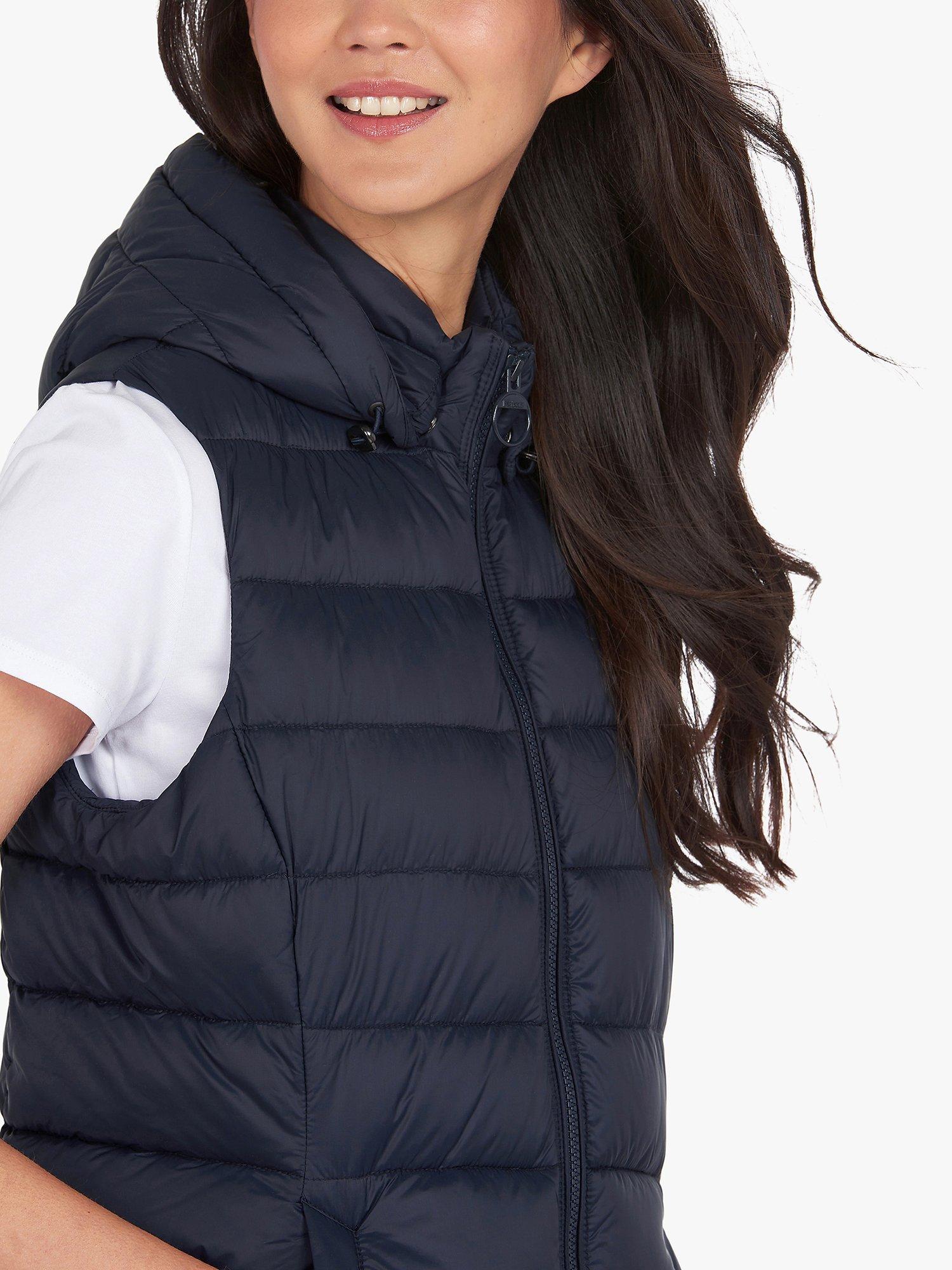 Barbour Shaw Hooded Gilet, Navy, 14