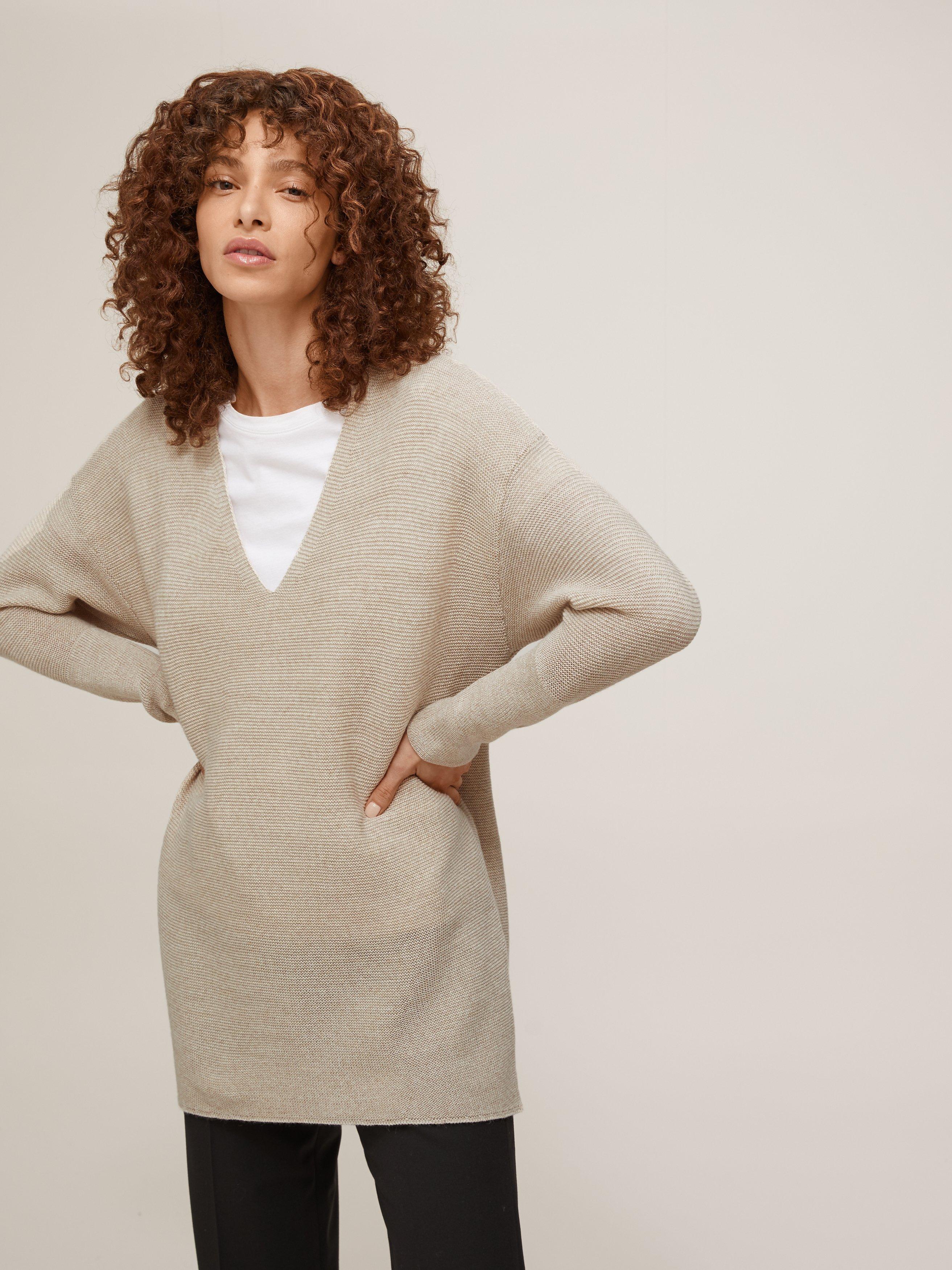 John Lewis Links V Neck Jumper, Neutral