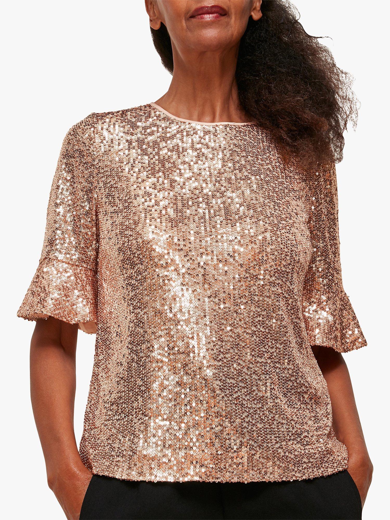 Whistles Sada Sequin Top, Champagne