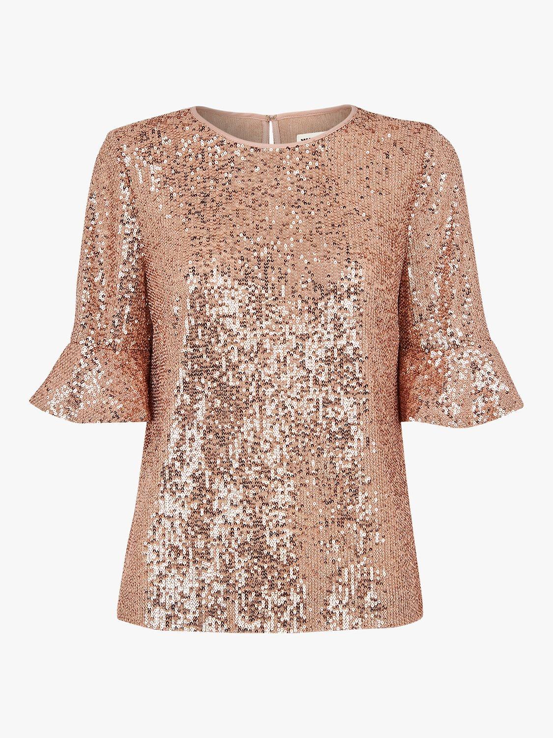 Whistles Sada Sequin Top, Champagne