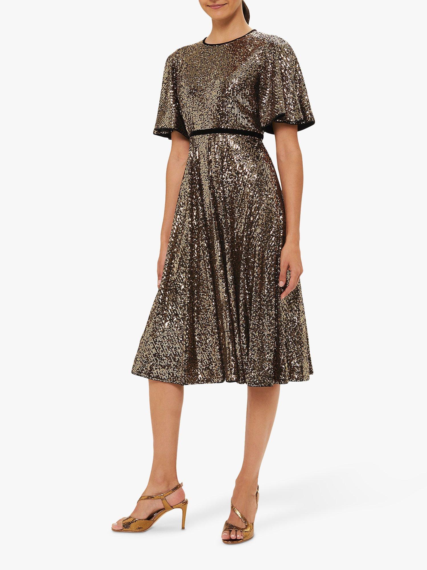 Hobbs Betsey Sequin Dress, Metallic