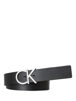 Calvin Klein Adjustable Leather Belt, Black, Black