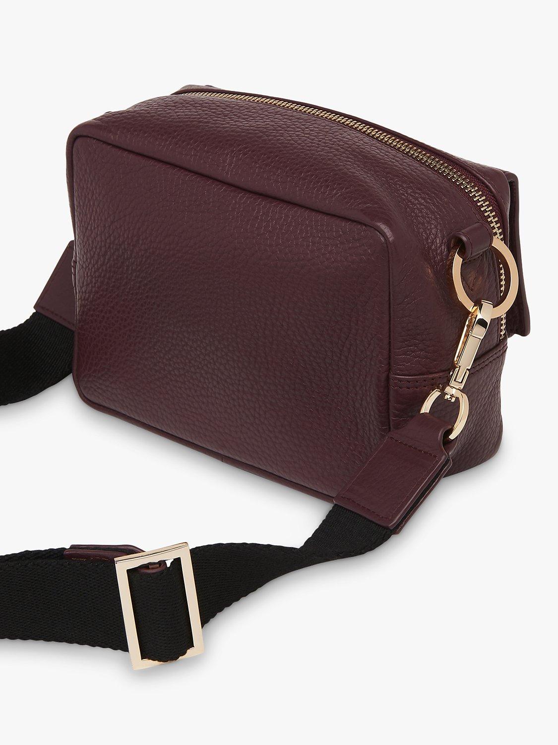 Product image 3 of 4, which shows Whistles Bibi Leather Cross Body Bag, Plum