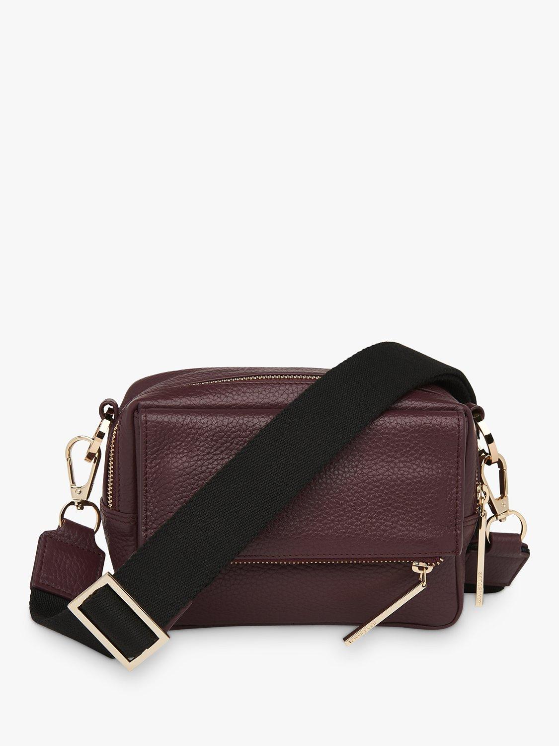 Product image 1 of 4, which shows Whistles Bibi Leather Cross Body Bag, Plum