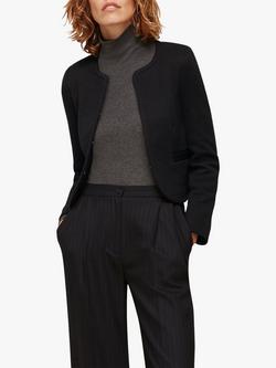 Whistles Collarless Jersey Jacket, Black, Black
