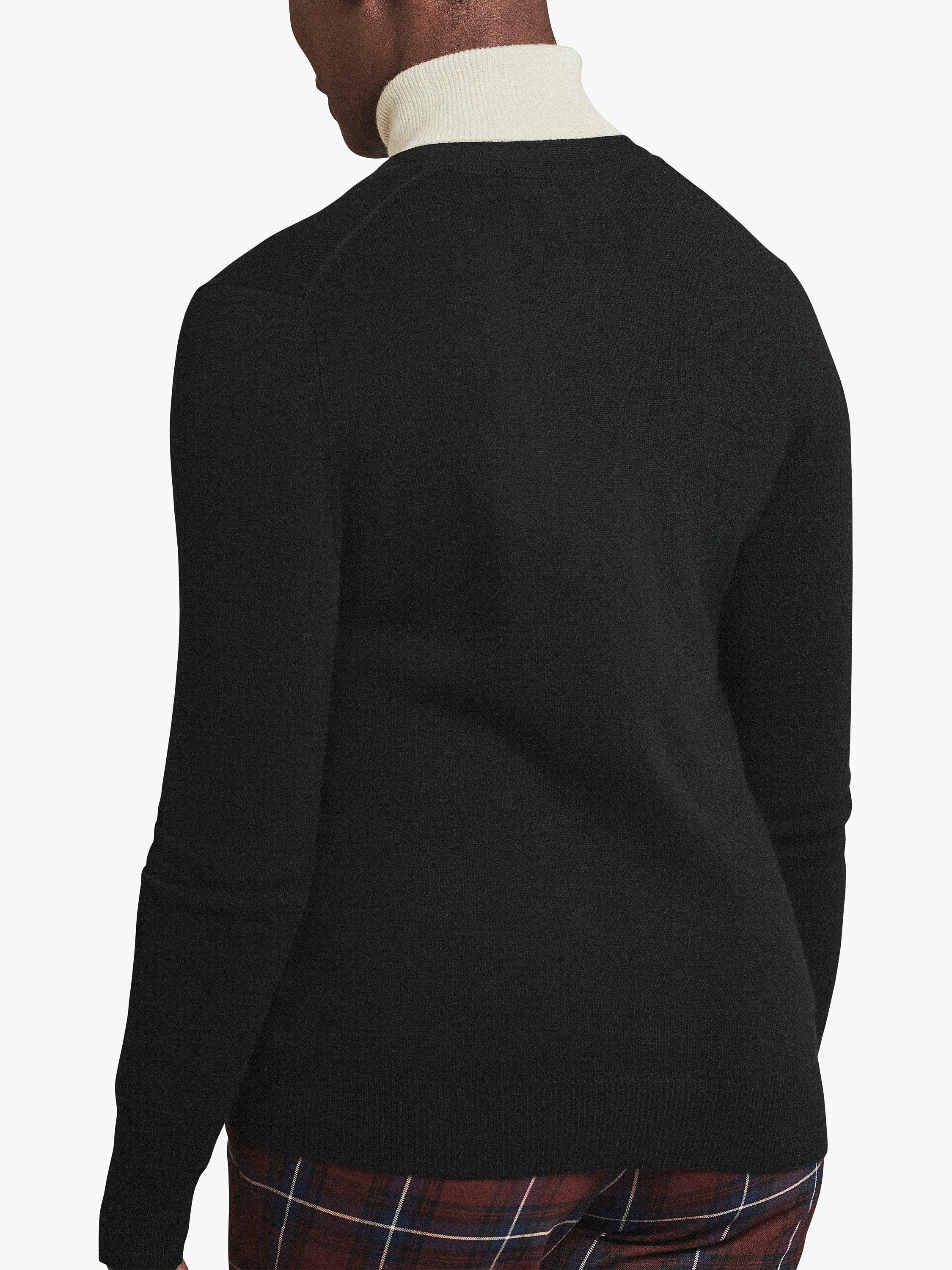 Product image 2 of 3, which shows Pure Collection Cashmere V-Neck Cardigan, Black, 8