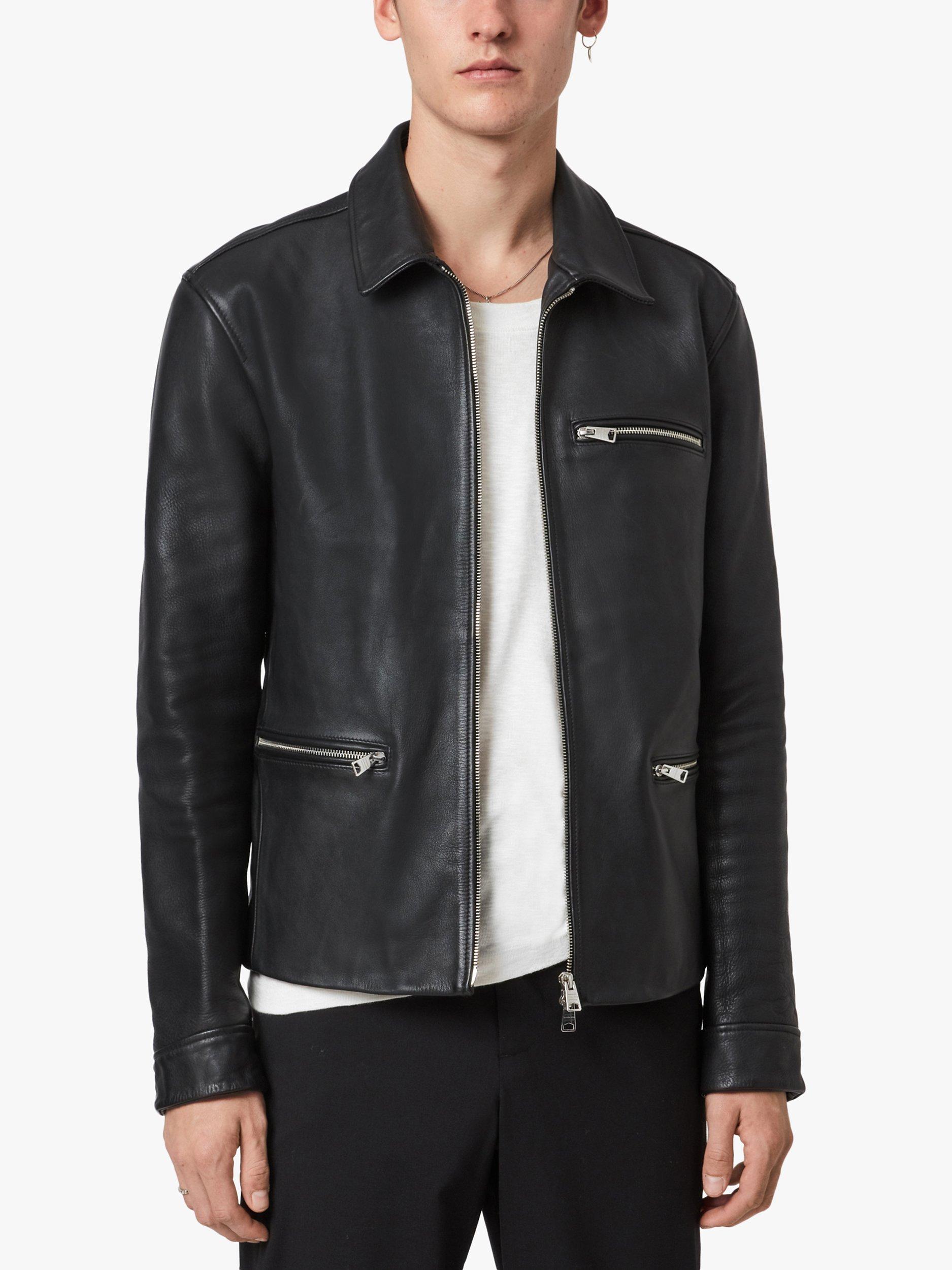 AllSaints Clay Leather Jacket Black