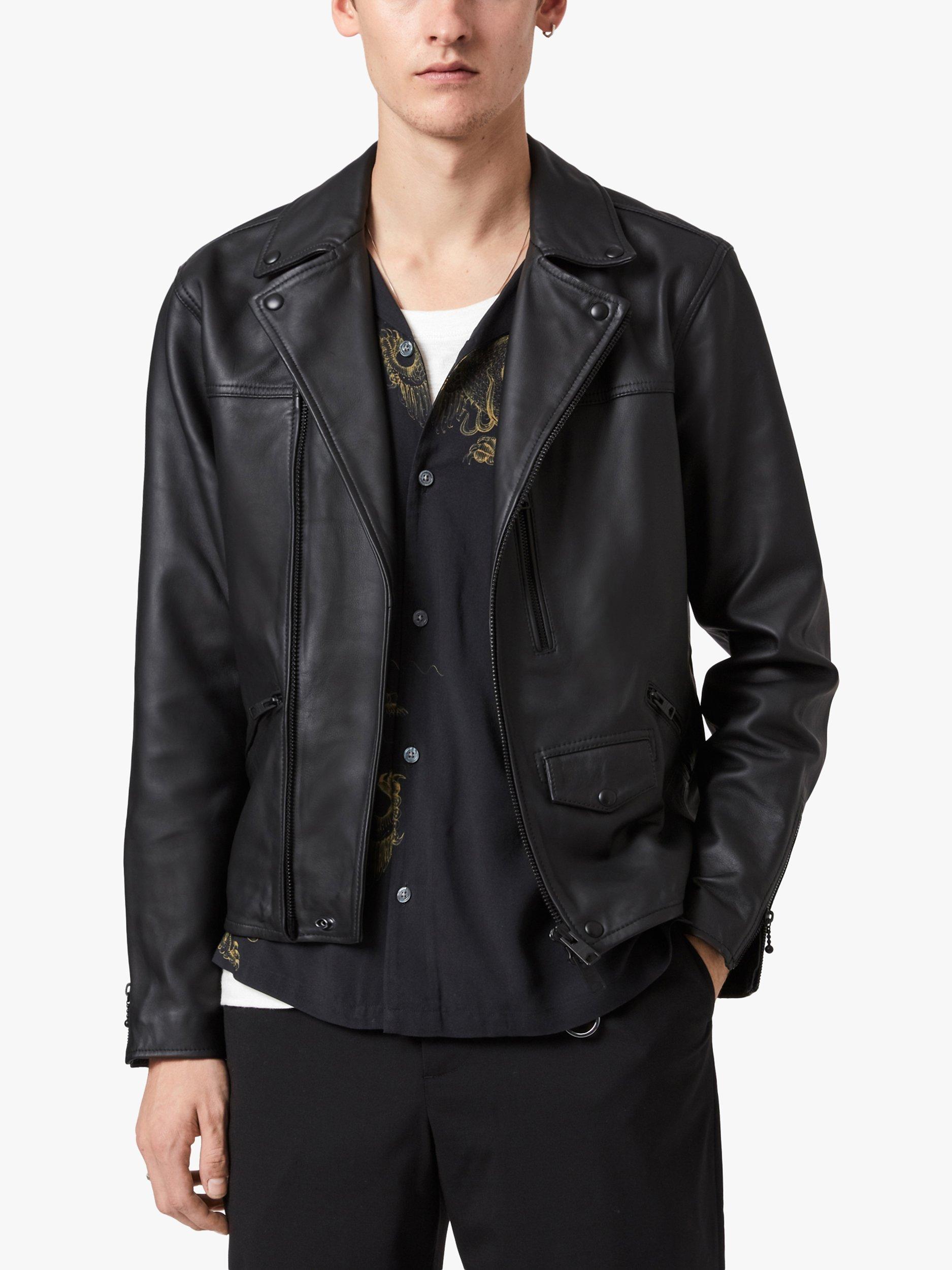 AllSaints Roso Leather Biker Jacket, Black