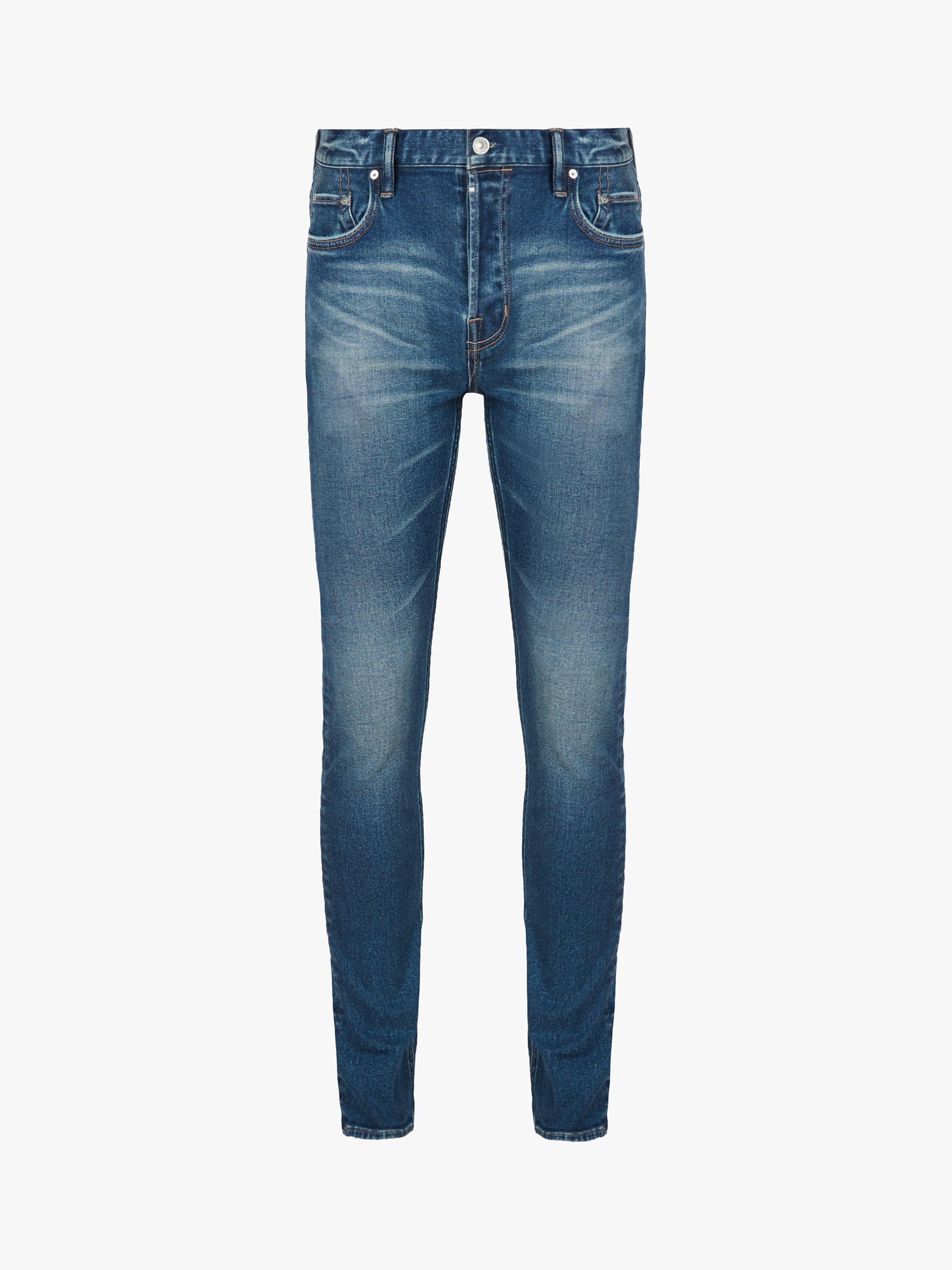 Product image 3 of 5, which shows AllSaints Cigarette Skinny Fit Jeans, Mid Indigo, 34R