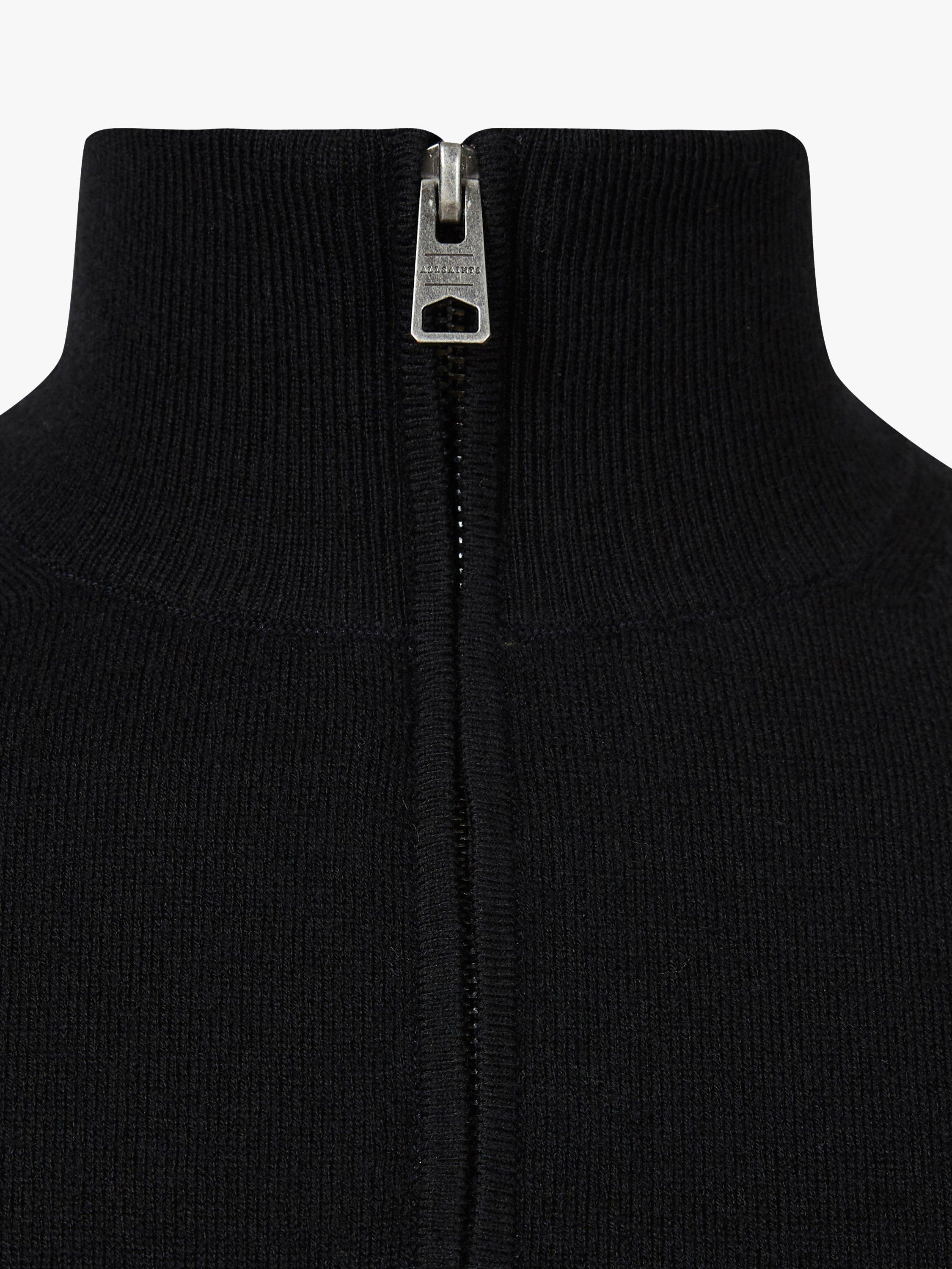 Product image 7 of 7, which shows AllSaints Kilburn Wool Blend Half Zip Jumper, Black, XS