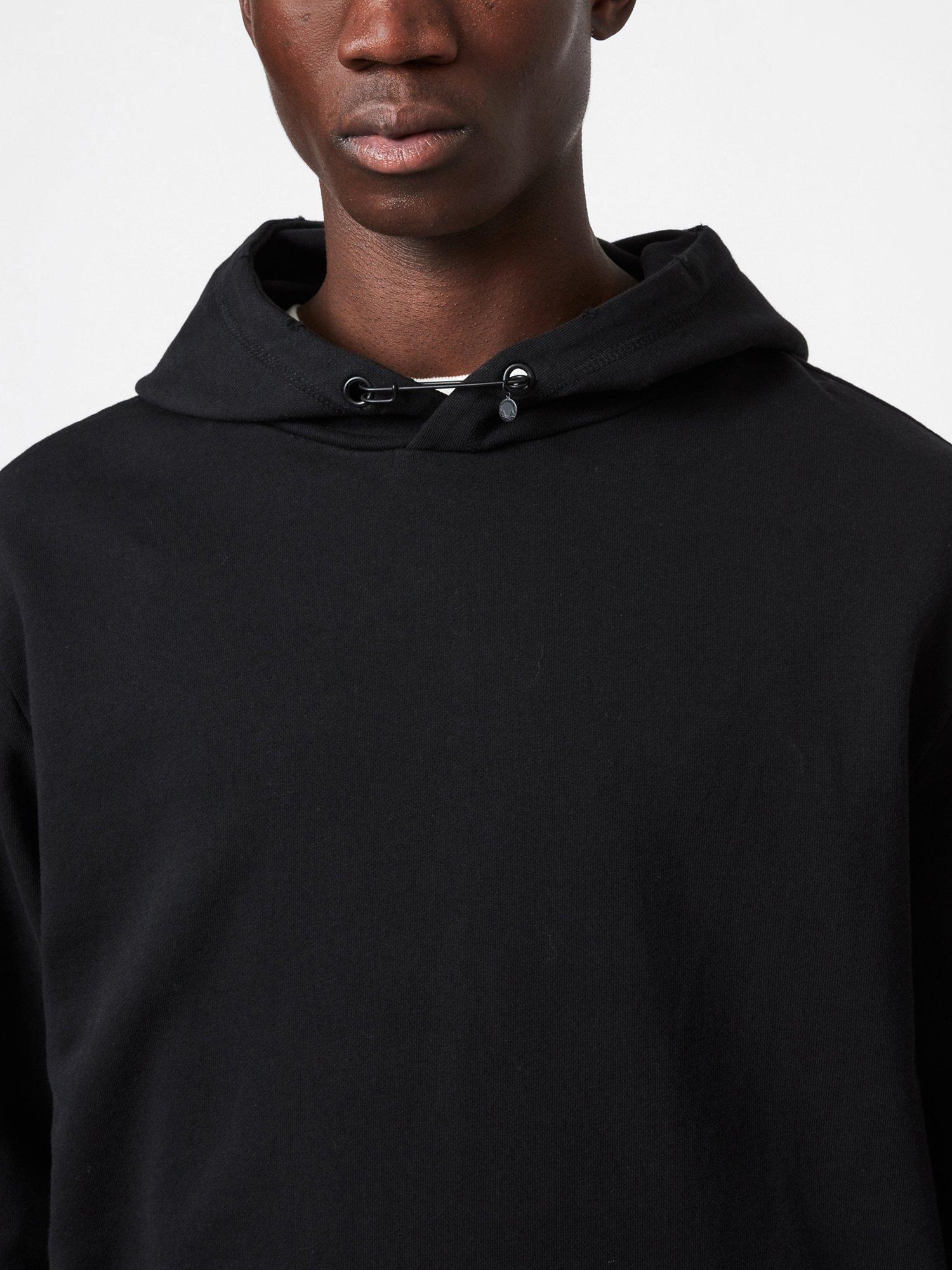 Product image 3 of 6, which shows AllSaints Astray Relaxed Cotton Hoodie, Washed Black, M