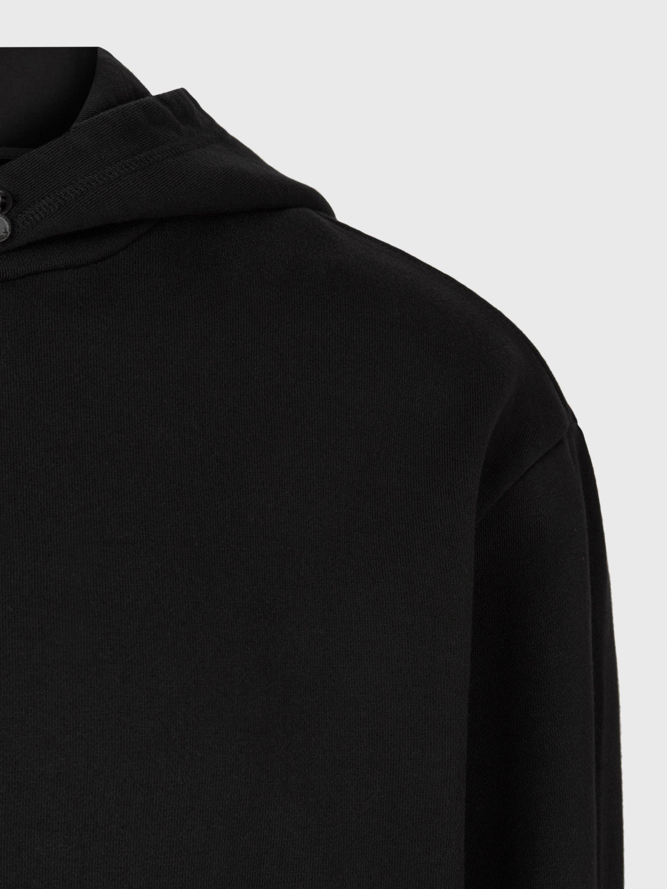 Product image 4 of 6, which shows AllSaints Astray Relaxed Cotton Hoodie, Washed Black, M