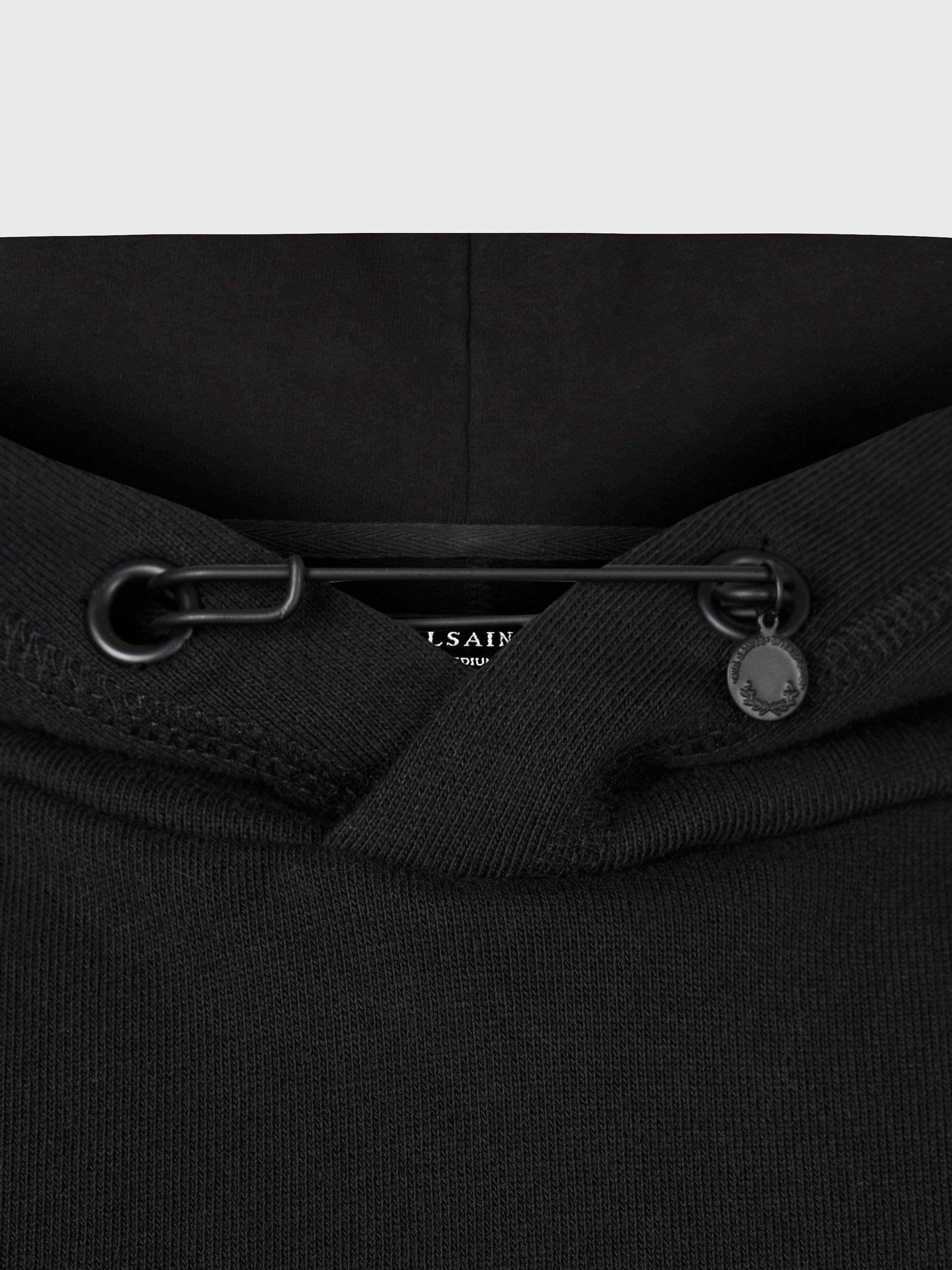Product image 5 of 6, which shows AllSaints Astray Relaxed Cotton Hoodie, Washed Black, M