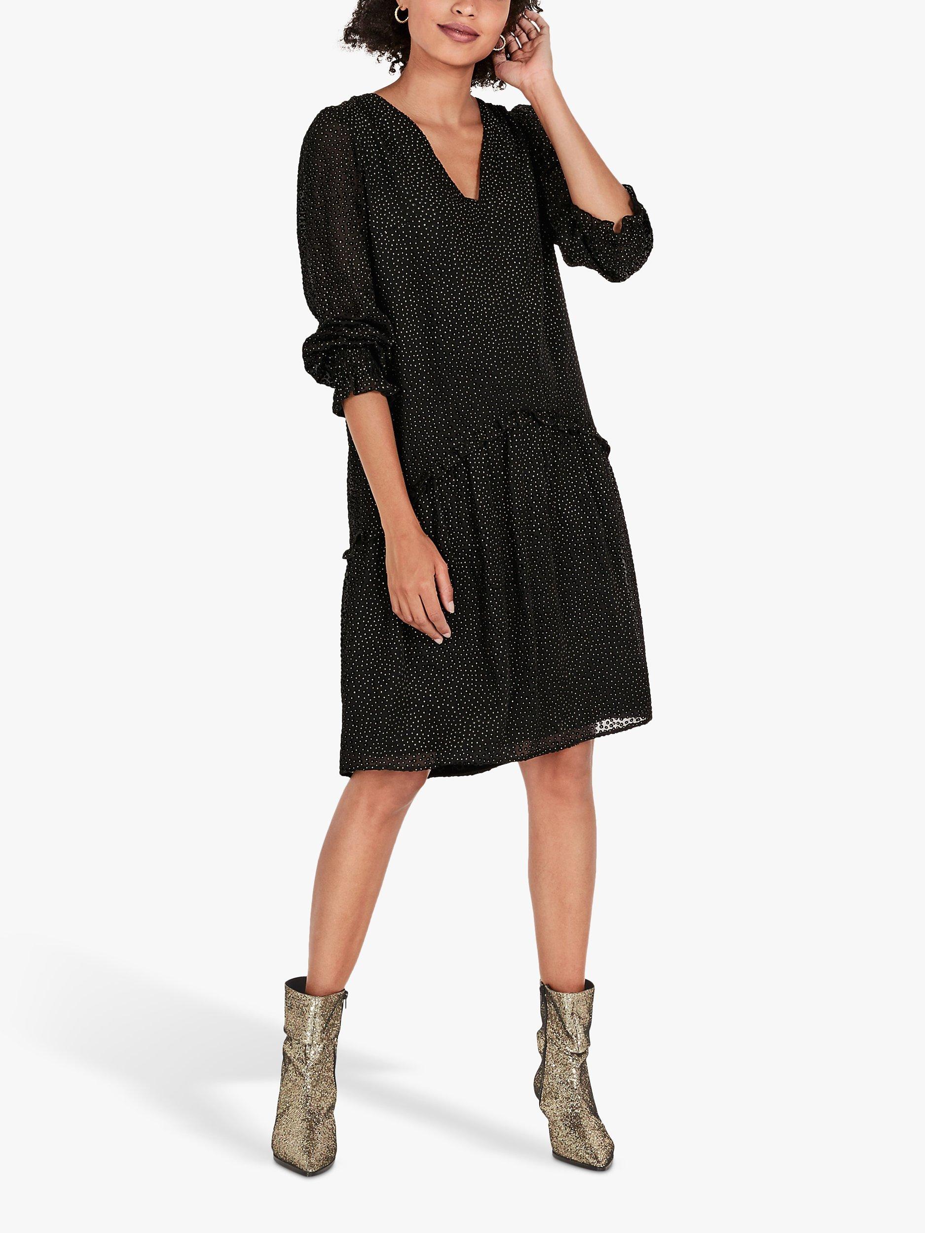 HUSH Birdie Drop Embellished Knee Length Dress, Black
