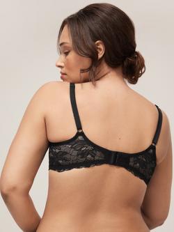 John Lewis Stephanie Lace Wing T-Shirt Bra - view 2, Black