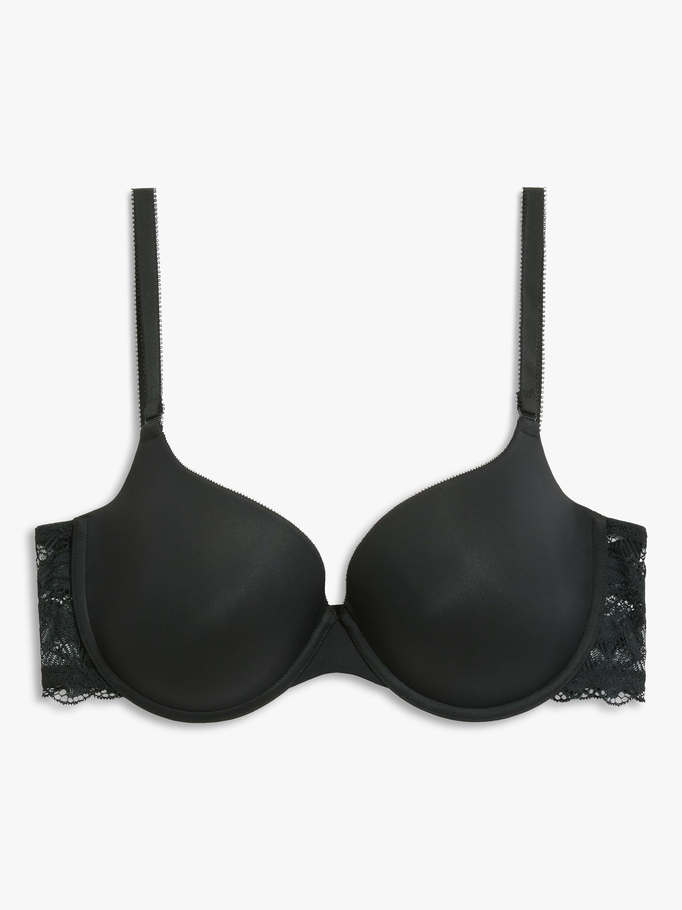 Product image 3 of 5, which shows John Lewis Stephanie Lace Wing T-Shirt Bra, Black, 30D