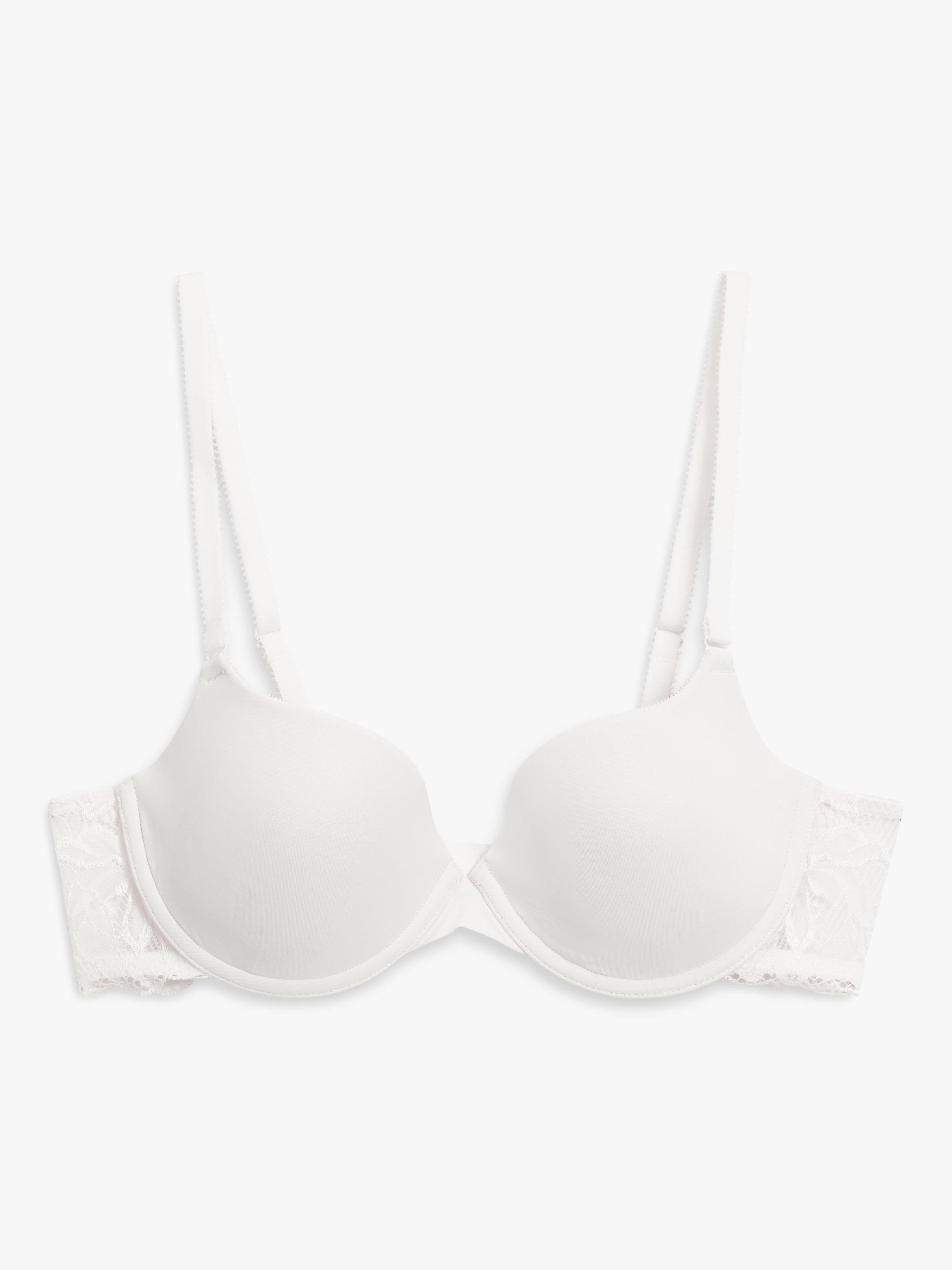 Product image 3 of 4, which shows John Lewis Stephanie Lace Wing T-Shirt Bra, White, 30D