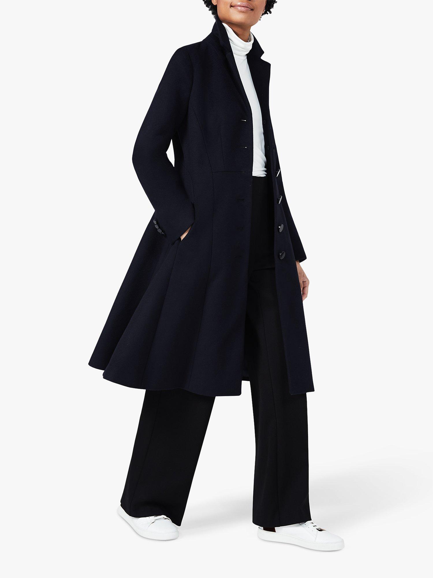 Hobbs Petite Milly Wool Blend Coat Navy
