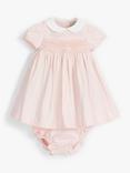 John Lewis Heirloom Collection Baby Stripe Dress and Knicker Set, Pink