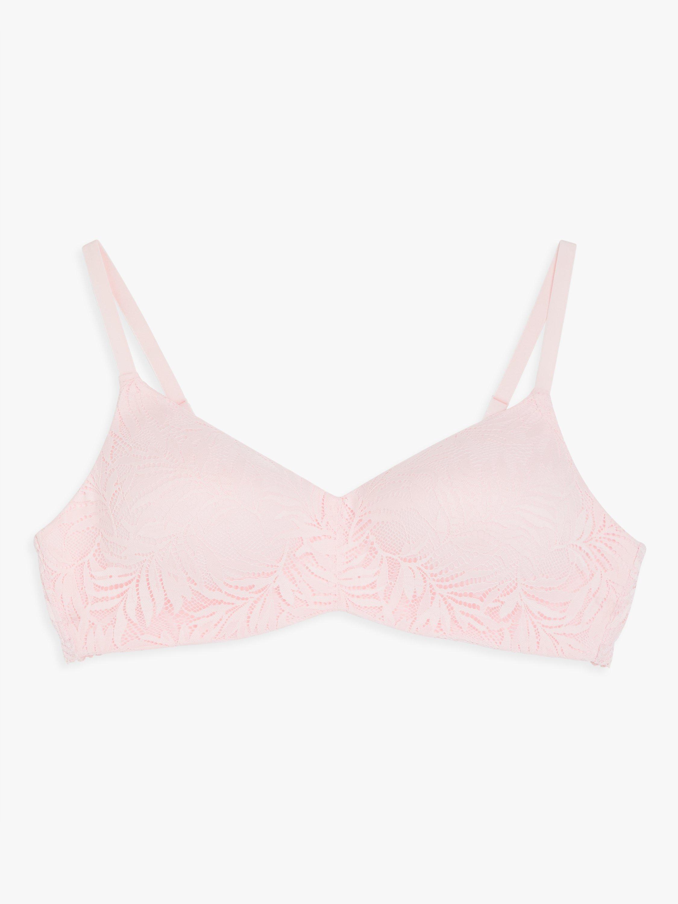 Product image 3 of 4, which shows John Lewis ANYDAY Avery Non-Wired Lace Bra, Pink, 32D