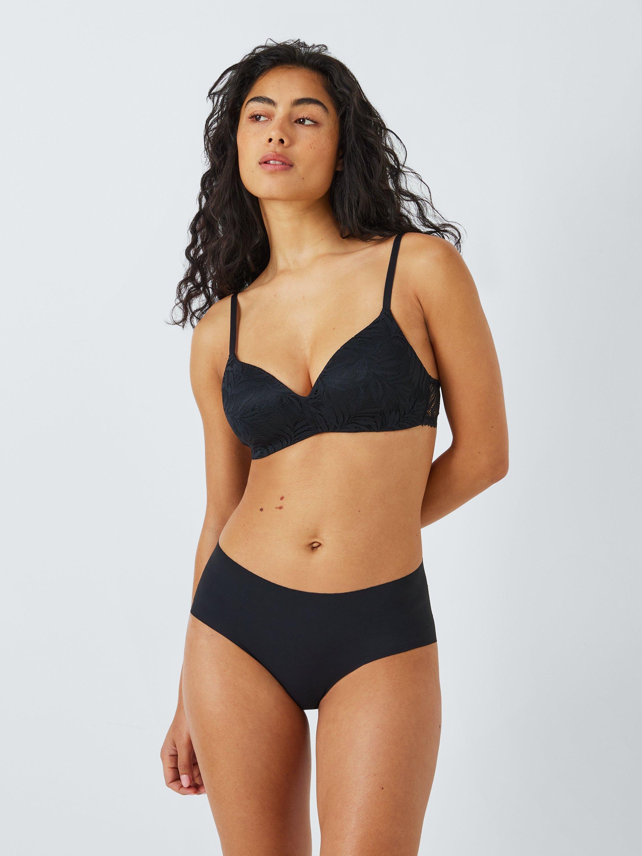 Product image 3 of 6, which shows John Lewis ANYDAY Avery Non-Wired Lace Bra, Black, 30D