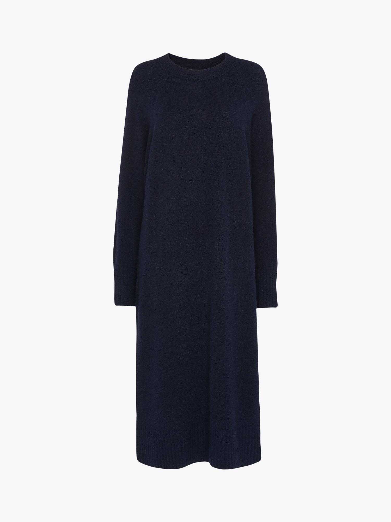 Whistles Midi Length Knit Dress, Navy