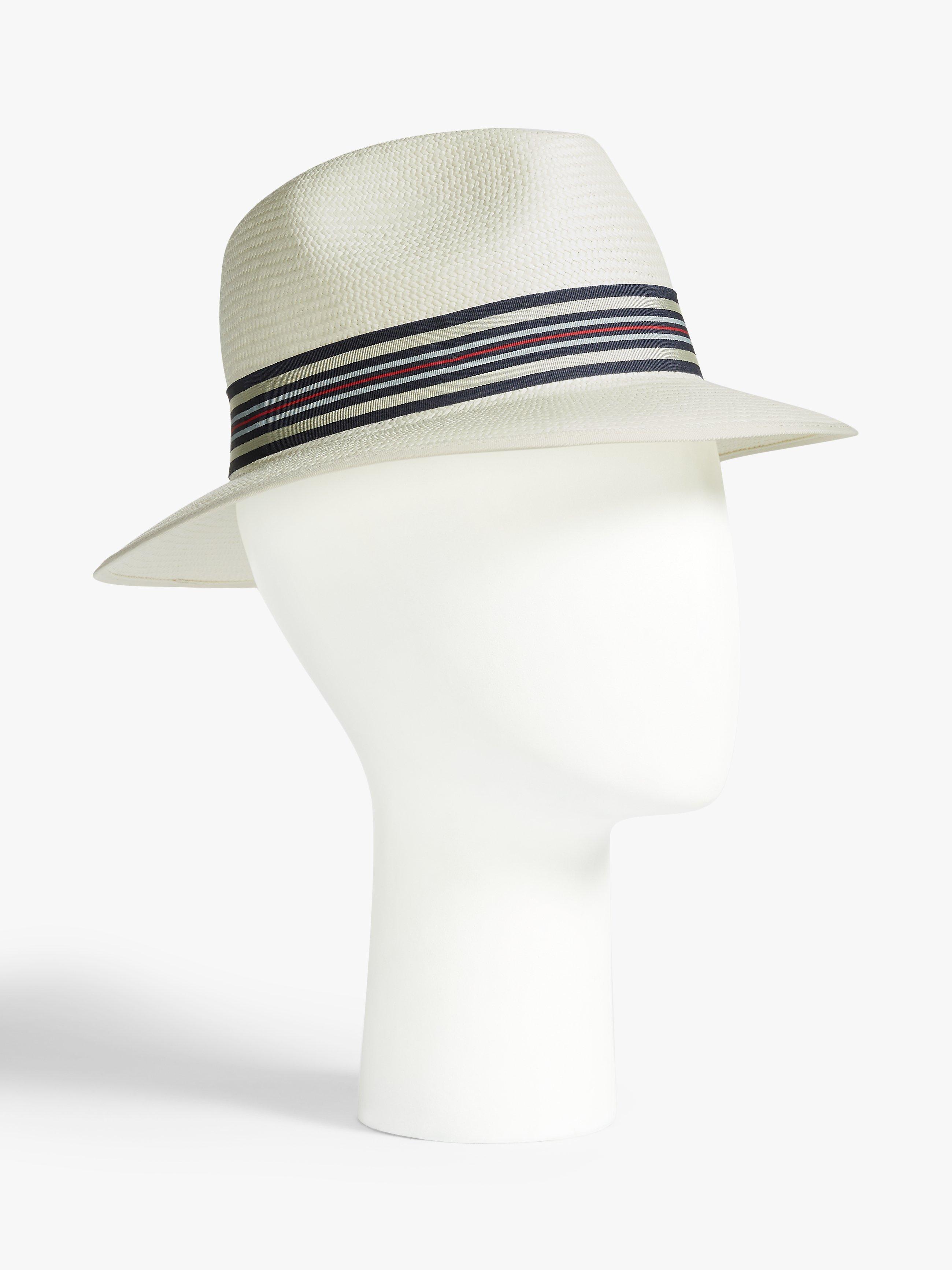 Christys' Down Brim Panama Hat, White