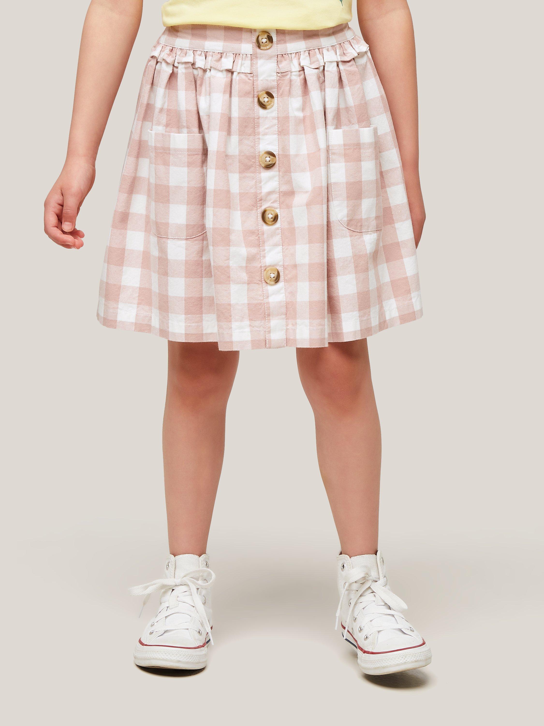 John Lewis & Partners Children's Gingham Skirt, Pink