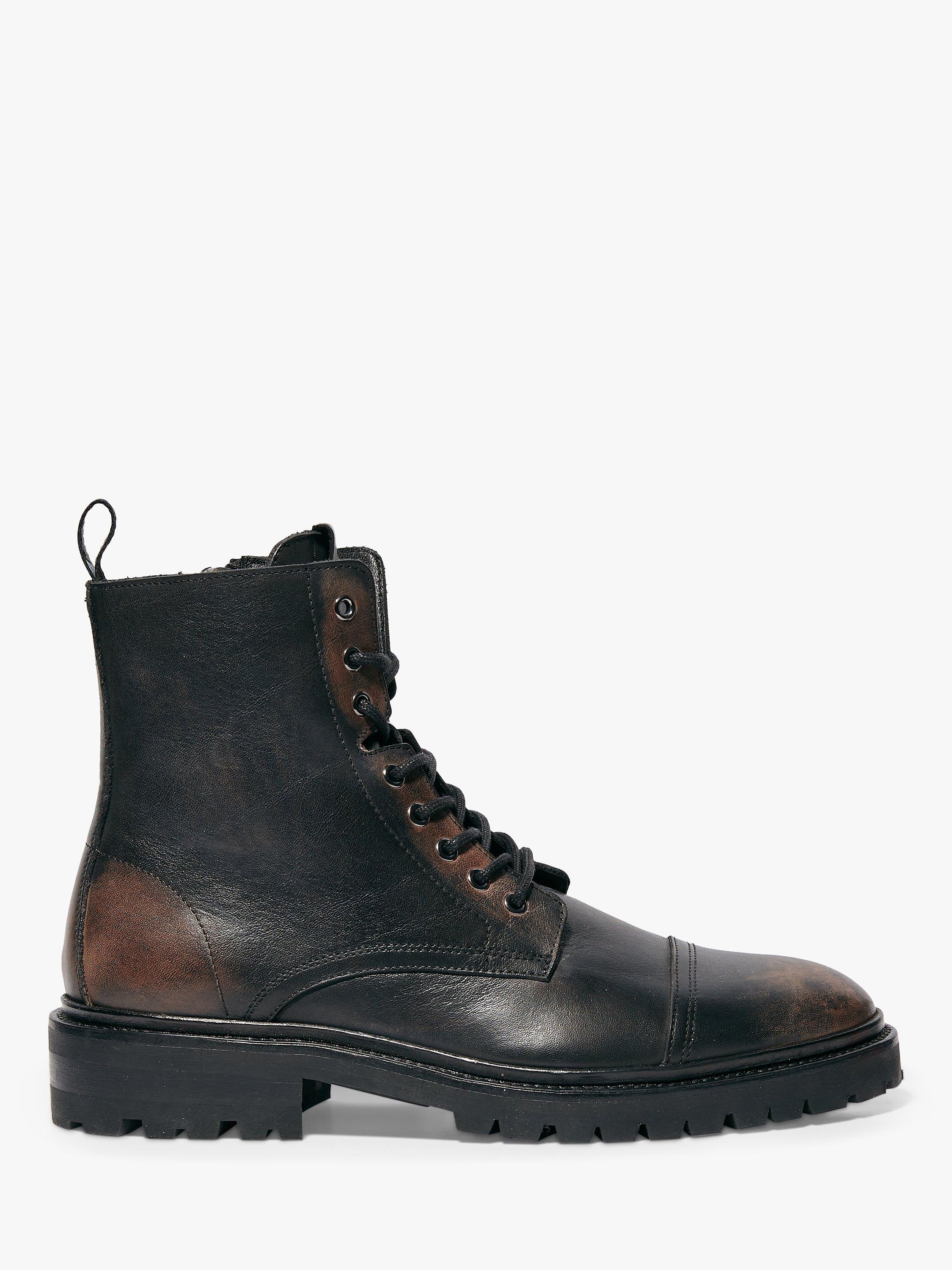 AllSaints Piero Leather Boots, Dark Brown display picture 3